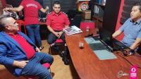Reunión de trabajo con Stalin Macías, jefe (E) del Cuerpo de Bomberos del cantón Camilo Ponce Enríquez